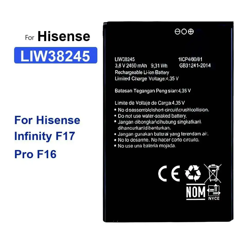 

For Hisense Infinity F17 Pro F16 LIW38245 High Compatibility 2450Mah Mobile Phone Battery