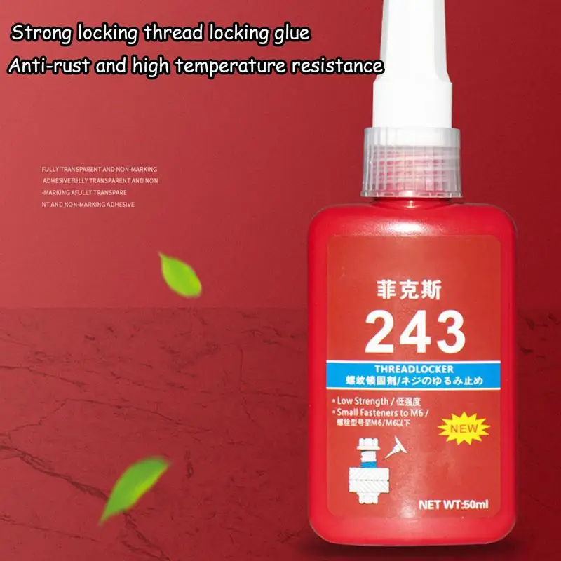 Pegamento de reparación de Metal, pegamento de bloqueo de tornillo antiaflojamiento, resistente a altas temperaturas, bloqueo de tornillo para aleación de aluminio inoxidable, 50ml