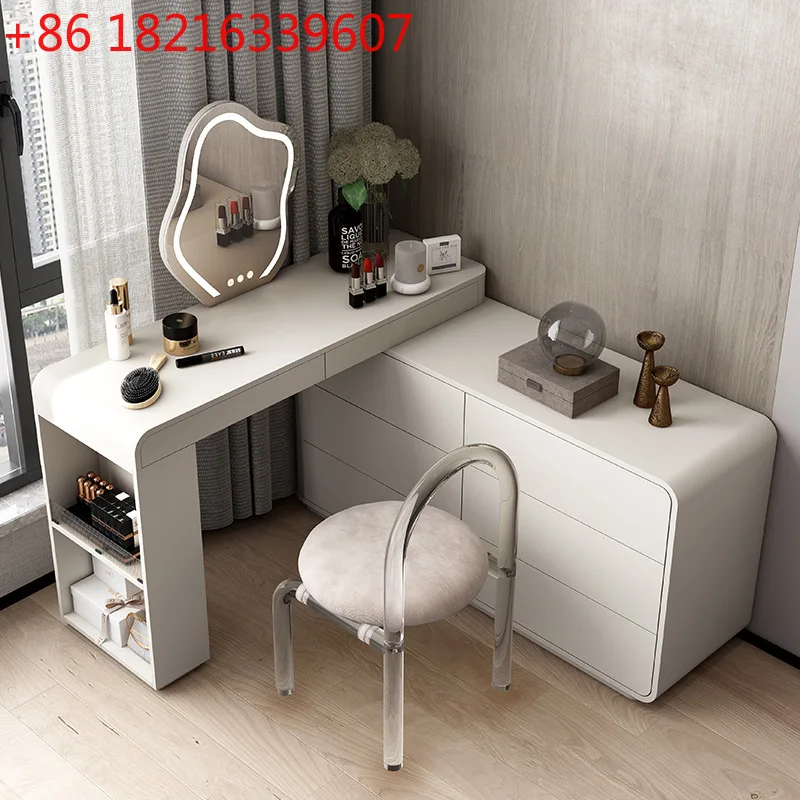 

Кремовый стиль, современный простой письменный стол для спальни, роскошный столик для макияжа, выдвижной столик для макияжа