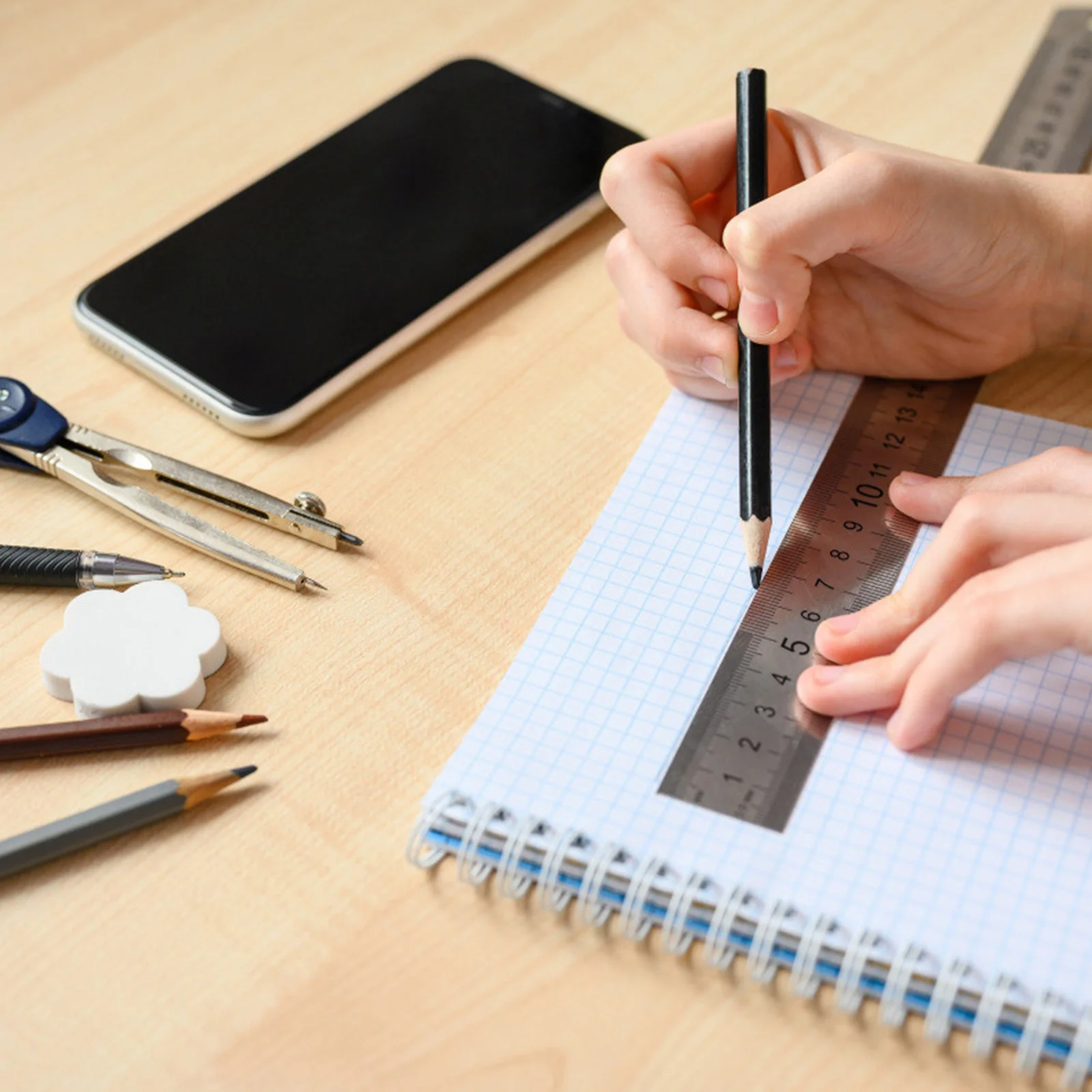 3Pcs Stainless Ruler Metal Precision Ruler for School Office 20cm 30cm 40cm Clear Accurate Long Lasting Straight Rulers