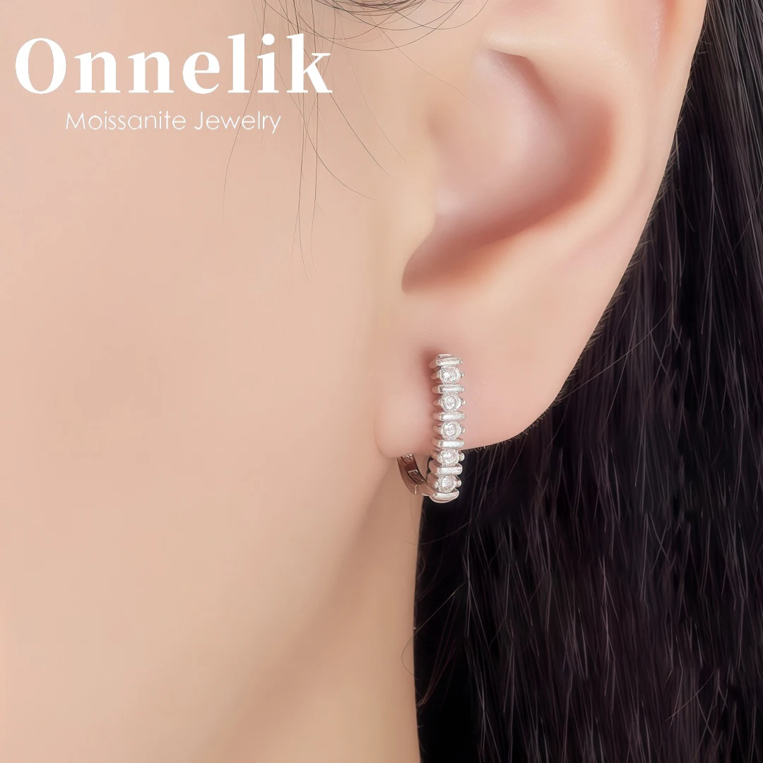 

Onnelik S925 стерлингового серебра 1,2 карата серьги-гвоздики с муассанитом минималистичные роскошные повседневные украшения для женщин элегантный подарок на день рождения