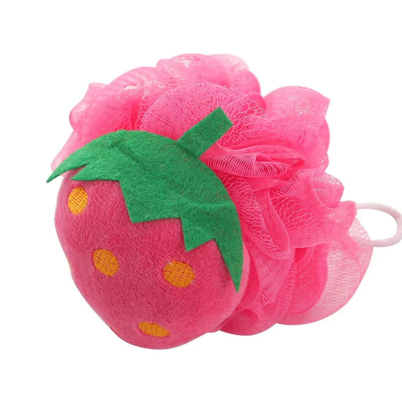 Bath Flower Ball Cartoon Fruit Shape Adult Kids Bath Ball Scrub Exfoliator Back Rub Skin Clean Bathing Tools