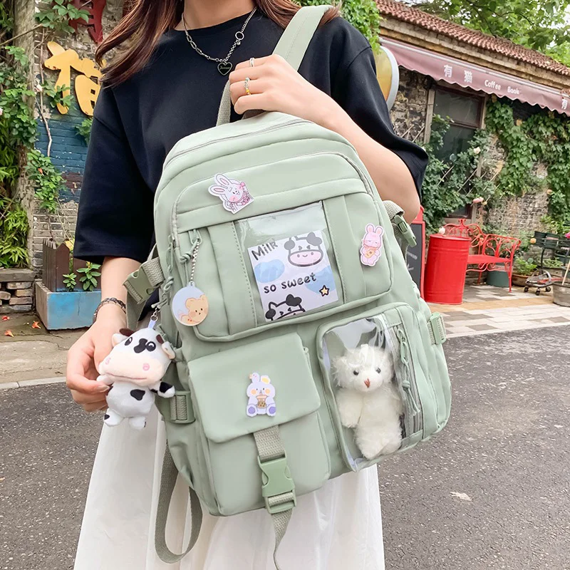 New Arrival Fashion Large Capacity Girls Boys School Use Daily Package Travel Bag Shoulder Women Knapsack Solid Colors Backpack