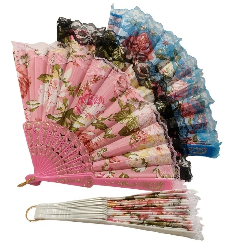 4/12/20 Stück Boho-Spitzenblumen-Faltfächer aus Kunststoff, Dekoration für Hochzeit, Party, Weihnachten, Halloween, Ostern, Valentinstag, Muttertag