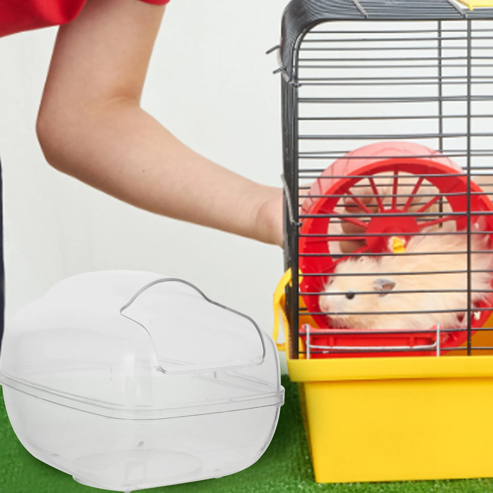مكافحة الرش حوض استحمام الرمل للهامستر شينشيلا شفافة صغيرة حوض استحمام للحيوانات الأليفة قفص ملحق الهامستر الحمام دش حوض #3