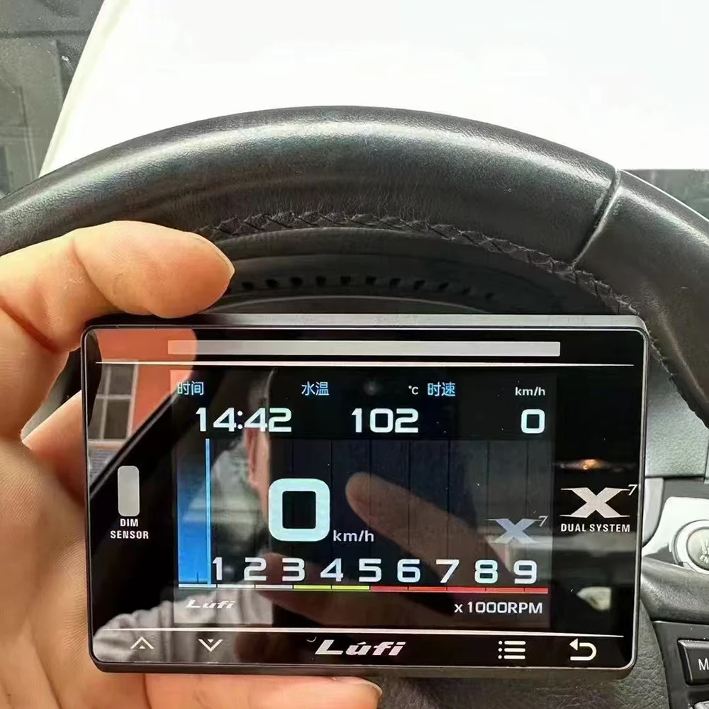 Neues Head-up-Display der vierten Generation LUFI X7 OBD-Instrument Wassertemperatur Abgastemperatur Turbogeschwindigkeit LCD-Messgerät – Detail 7