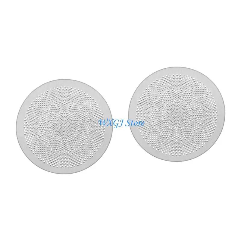 

37JE 1 Pair Of Car Door Speaker Covers Rustproof Metal High Temperature Resistant Adhesive Backing Interior Decoration