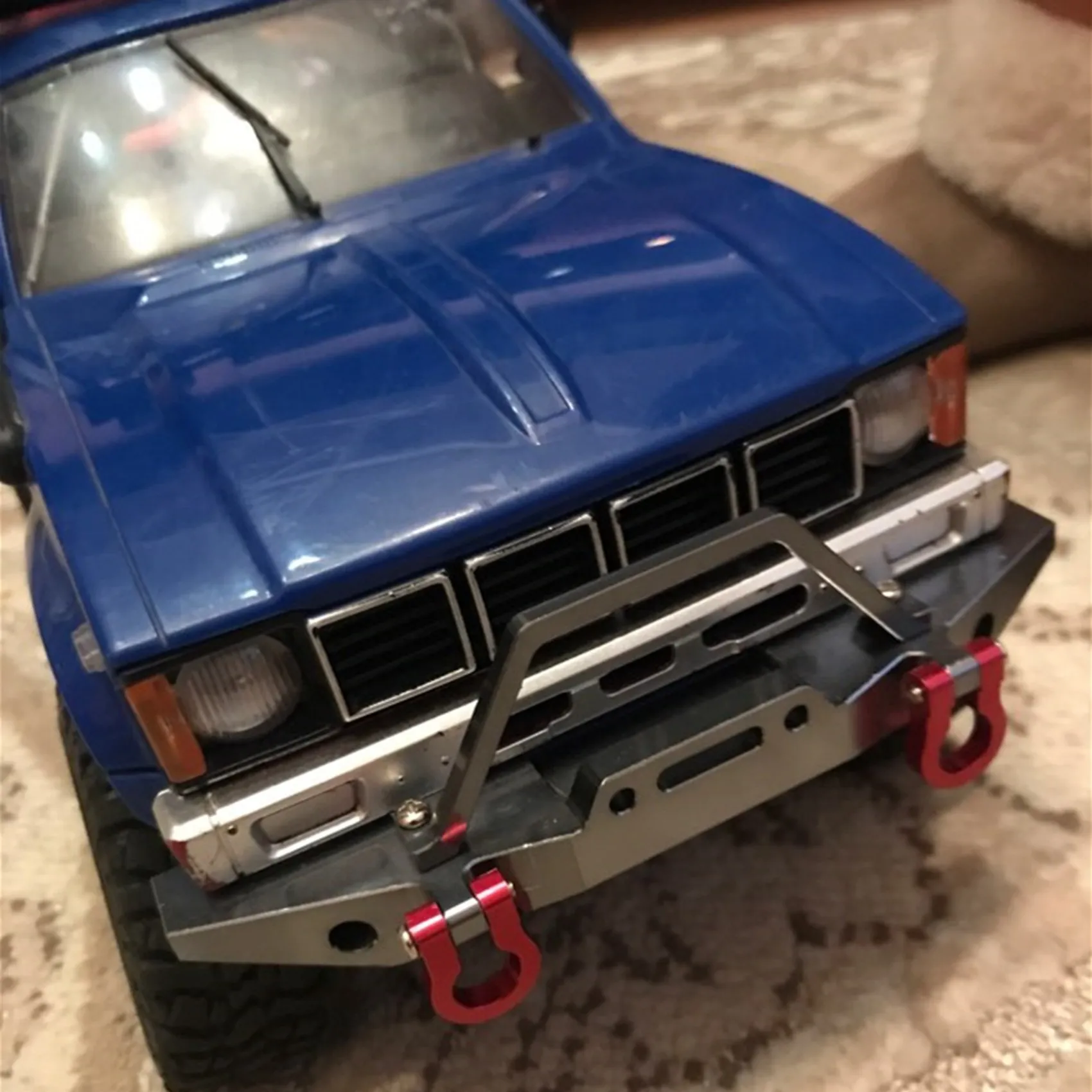 B78B-2X Metal Front Bumper For WPL C14 C24 C24-1 1/16 RC Car 4X4 Truck & Crawler Upgrade Parts Accessories,Titanium