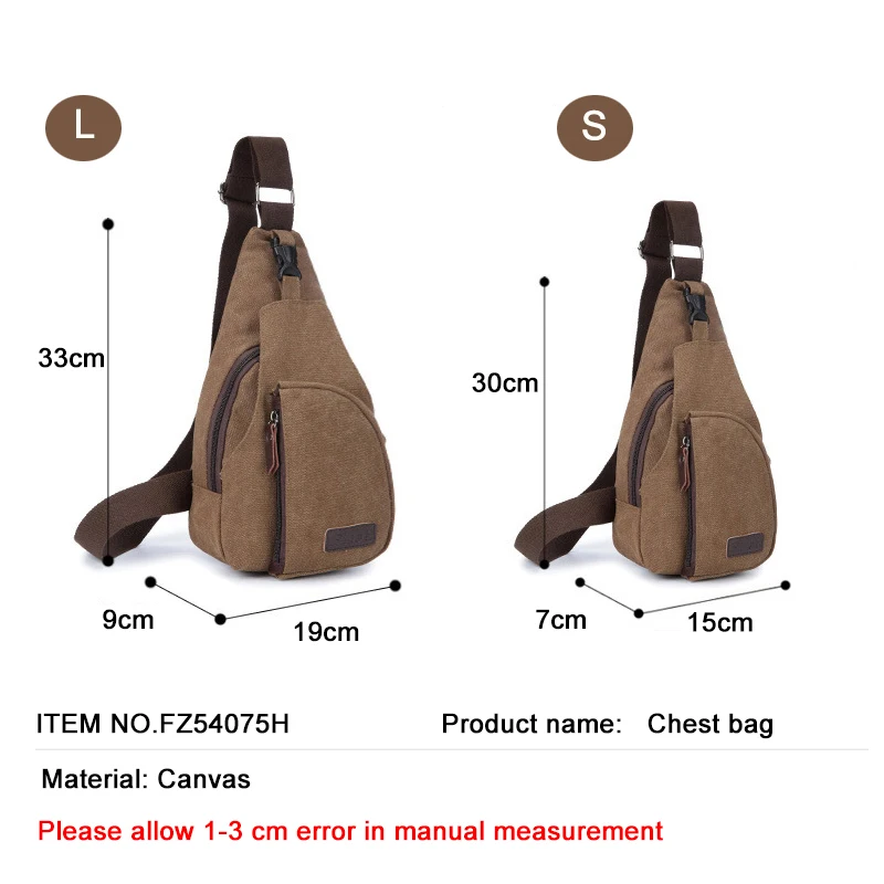 YoReAi Men Sac Canvas Leather Satchel Shoulder Sling Chest Pack Bags Cross Body Messenger Shoulder Backpack Solid Men Canvas Bag