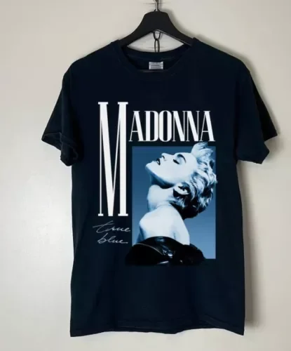 Madonna True Blue Vintage t shirt Madonna The Celebration Tour 2023 Shirt, Madon Anime Graphic T-shirts for Men Clothing Women