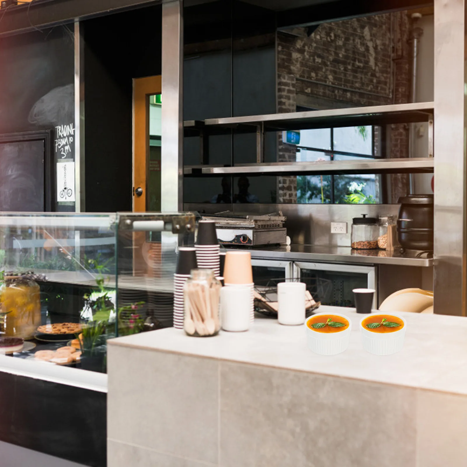 

5Pcs Ceramic Baking Bowl Handleless White Set Food Grade Small Soup Rice Egg Custard Bowls Home Kitchen Gift Ceramic Rice Bowl