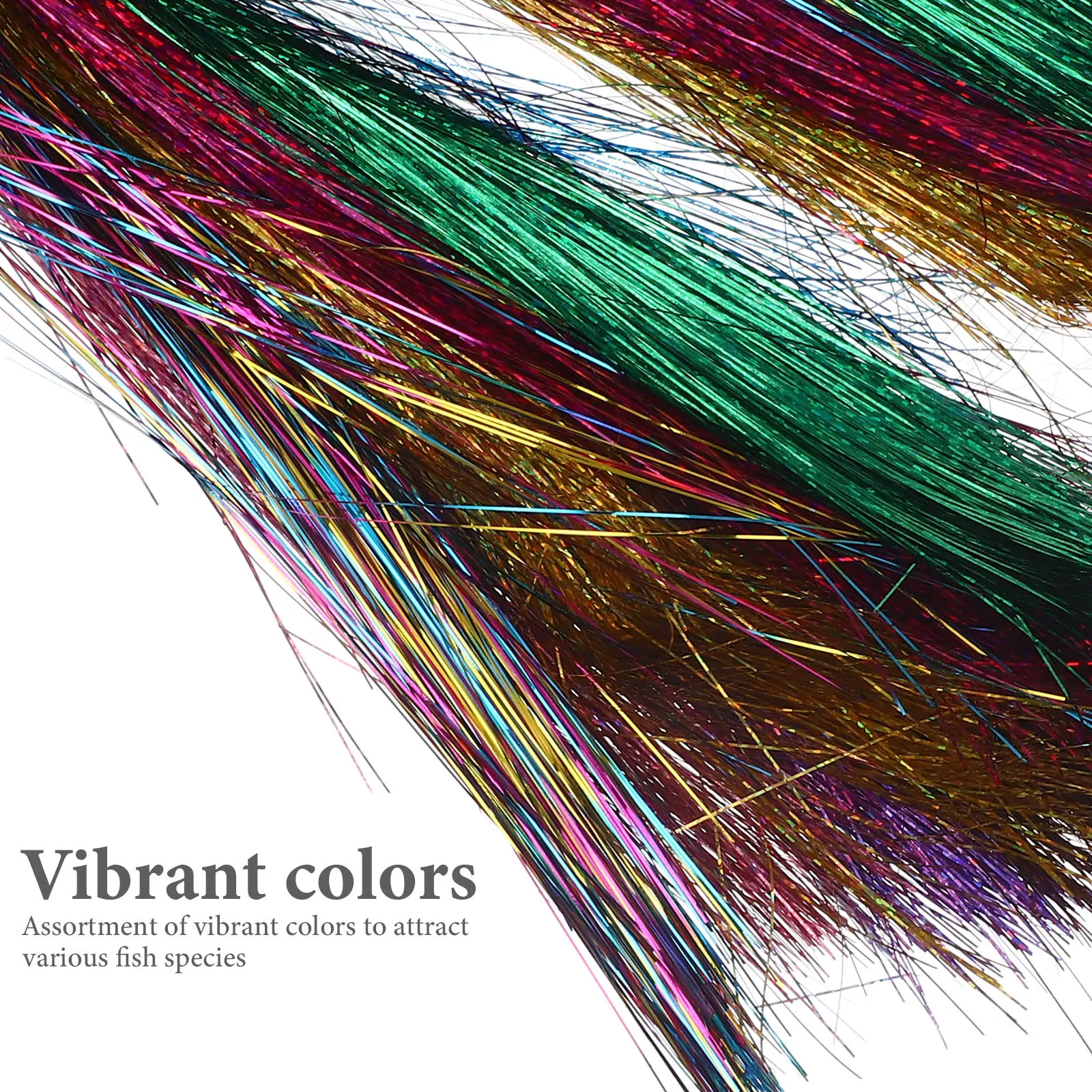 

10Pcs Fishing Flash Flies String Practical Design Resistant Performance Tying Supplies Tying Flies String Fishing Supply