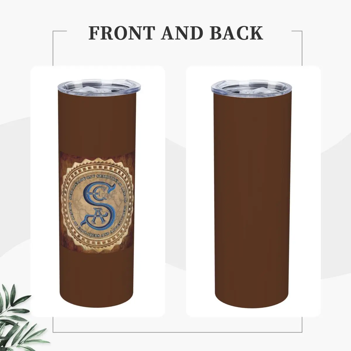 Society Of Explorers And Adventu Stainless Steel Tumbler Vacuum Insulated Mugs Thermal Cold Cup Straws With Lid 20oz