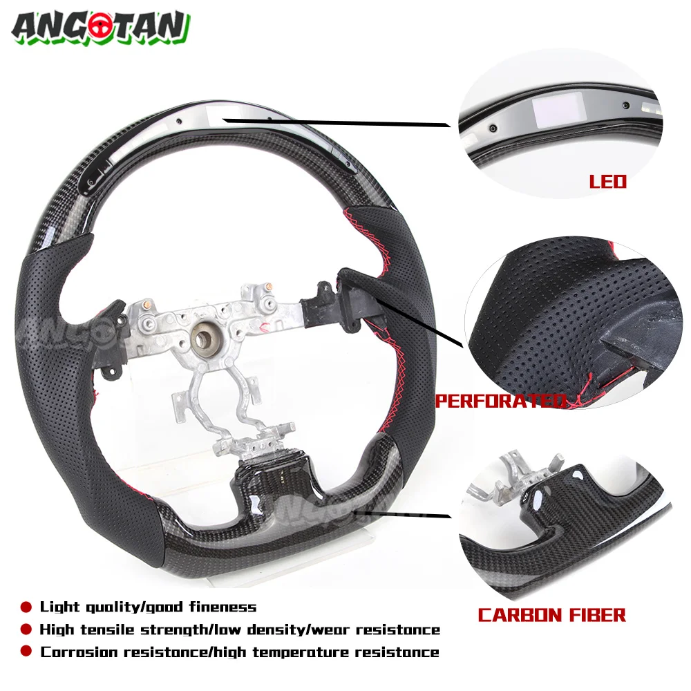 LED Car Carbon Fiber Steering Wheel Fir For 2007-2015 Infiniti G37 G37x G35 EX35 EX37 G25 Q40 Coupe