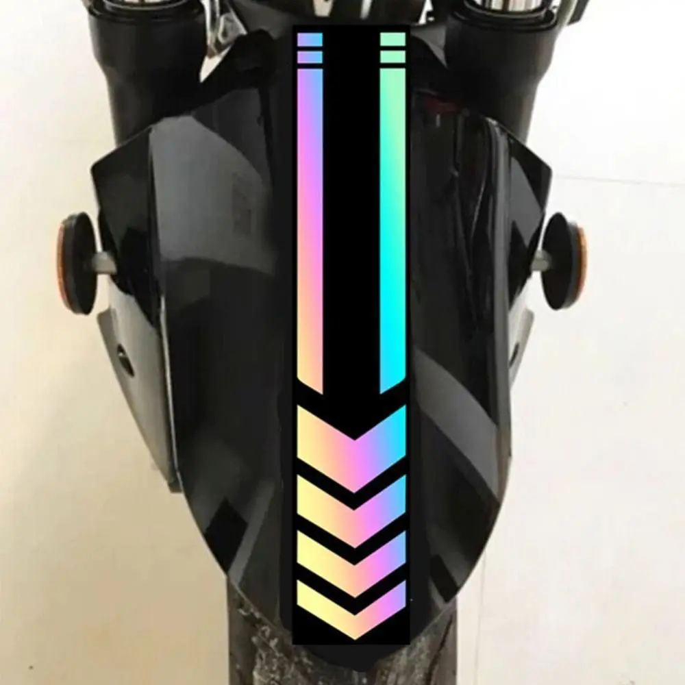 คําเตือนความปลอดภัยในการขับขี่รถมอเตอร์ไซด์สกู๊ตเตอร์ลูกศรลาย Fender Decals Refit อุปกรณ์เสริมรถจักรยานยนต์สติกเกอร์สะท้อนแสง