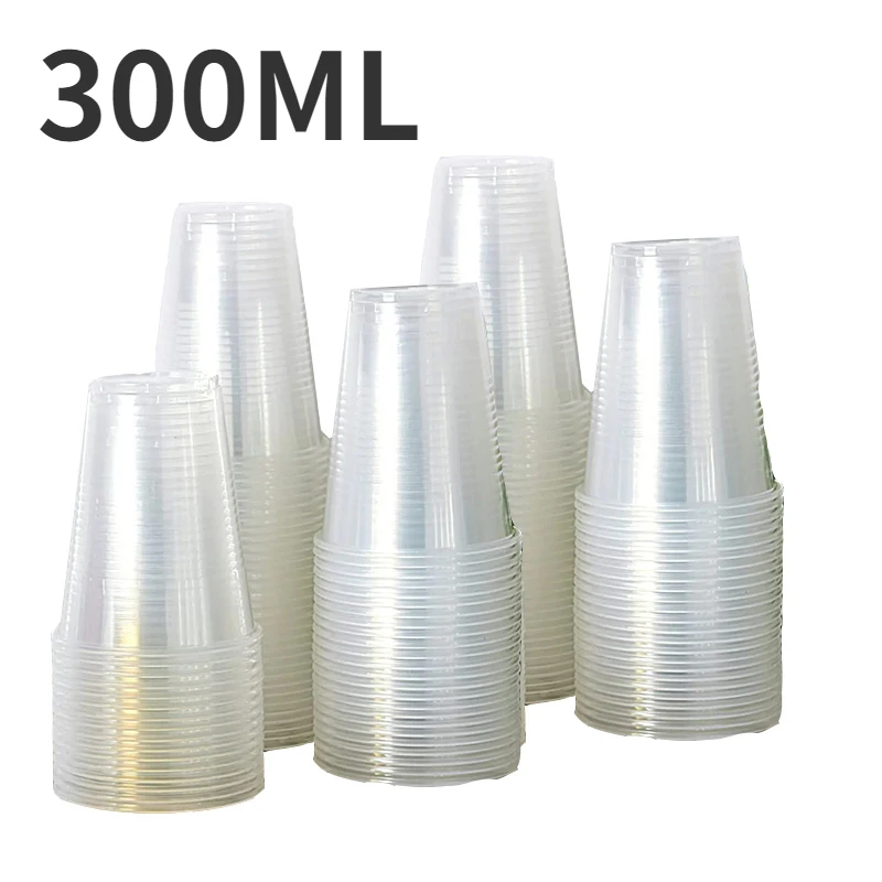 50/100 Stuks Wegwerp Doorzichtige Plastic Beker Outdoor Picknick Plastic Beker Drinkbeker Voor Feesten Verjaardagen Bruiloften Camping gebruiksvoorwerpen