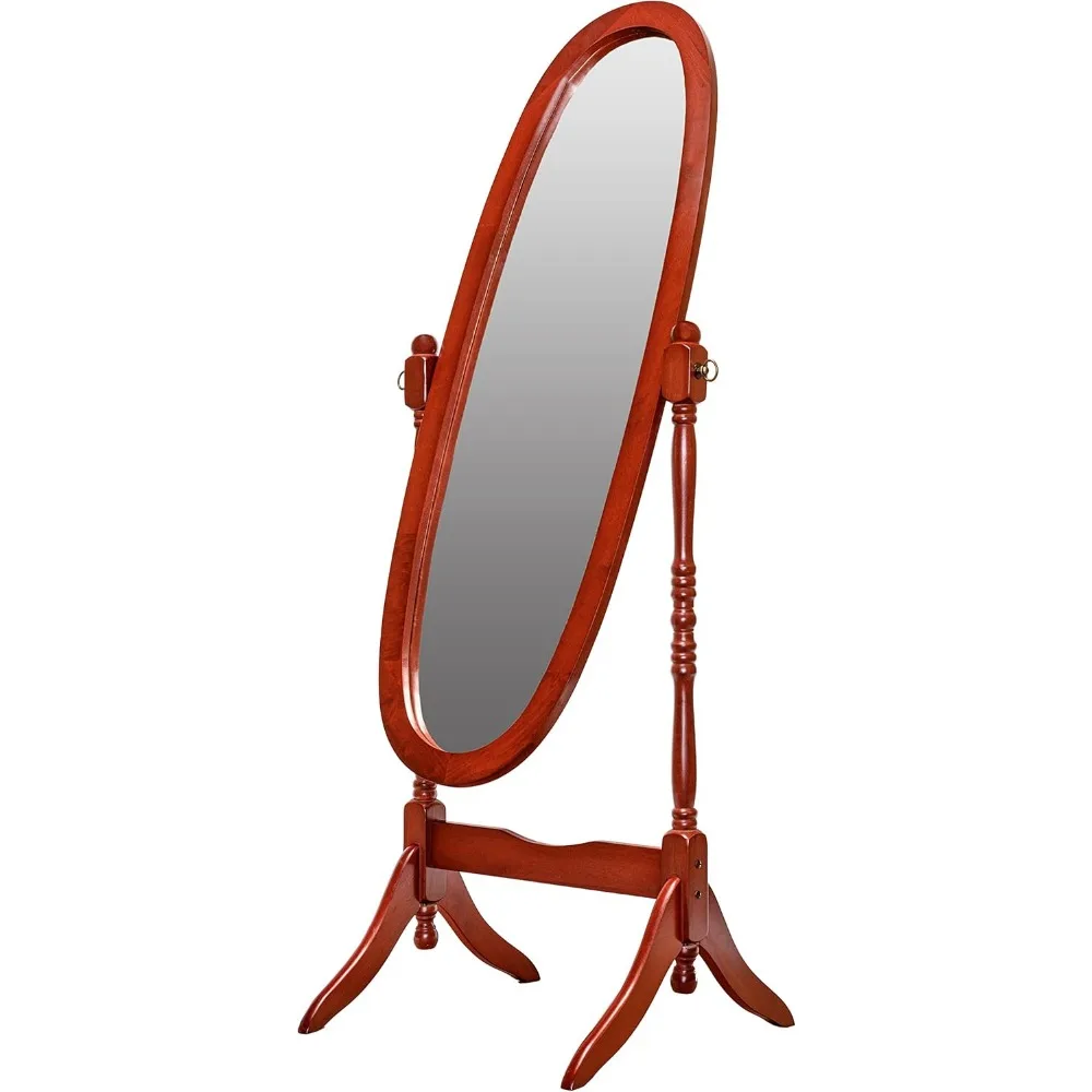 Swivel Full Length Wood Cheval Floor Mirror, White New