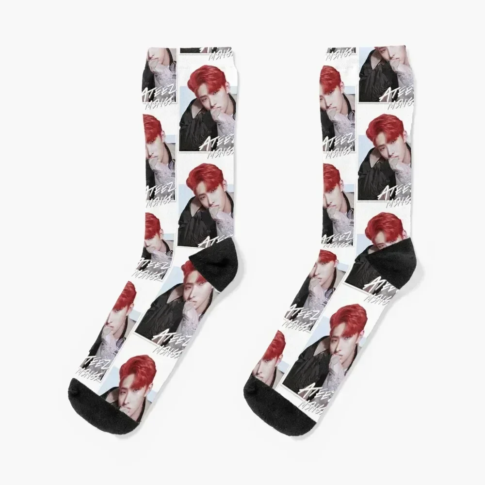 

Ateez - Mingi Socks anime Antiskid soccer Socks For Girls Men's