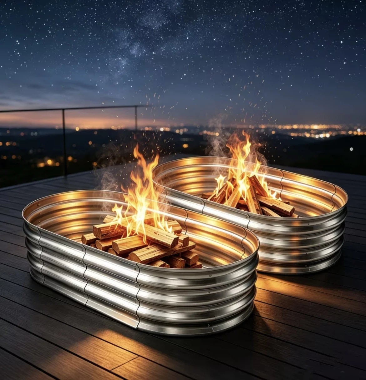 2Pcs Thickened Galvanized Oval Large-Capacity Raised Garden Planter Bed, Multi-Purpose Outdoor Metal Planting Box, Rust Resistant, for Herbs, Vegetables & Fruits view 8