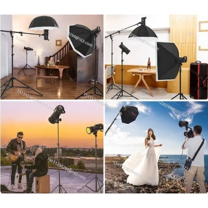 All-in-One outdoor Flash HSS TTL 2.4G Wireless Studio Strobe Flash for Commerical  HD-400 Pro 400W LED 20W Modeling Lamp