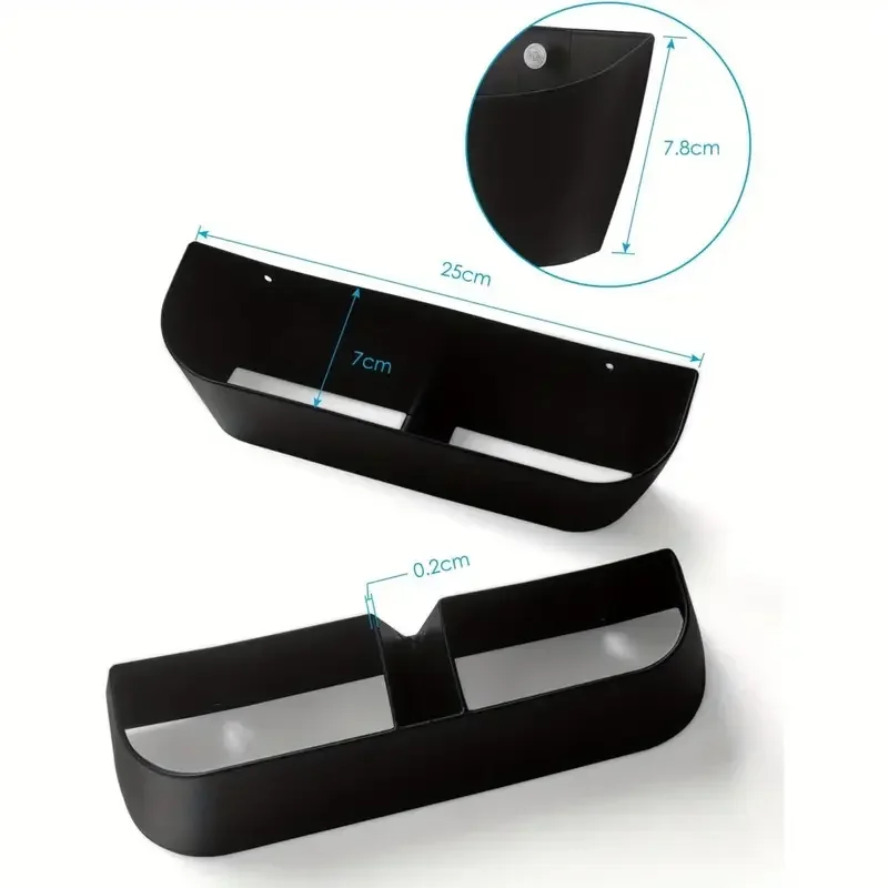 2Pcs Wall Mounted Shoe Storage Box Self Adhesive No Drill Black Plastic Multiple Compartments For Motorhome Caravan Camper Van
