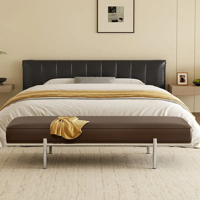 

Simple coffee color bedside stool, living room, entrance hall, shoe stool