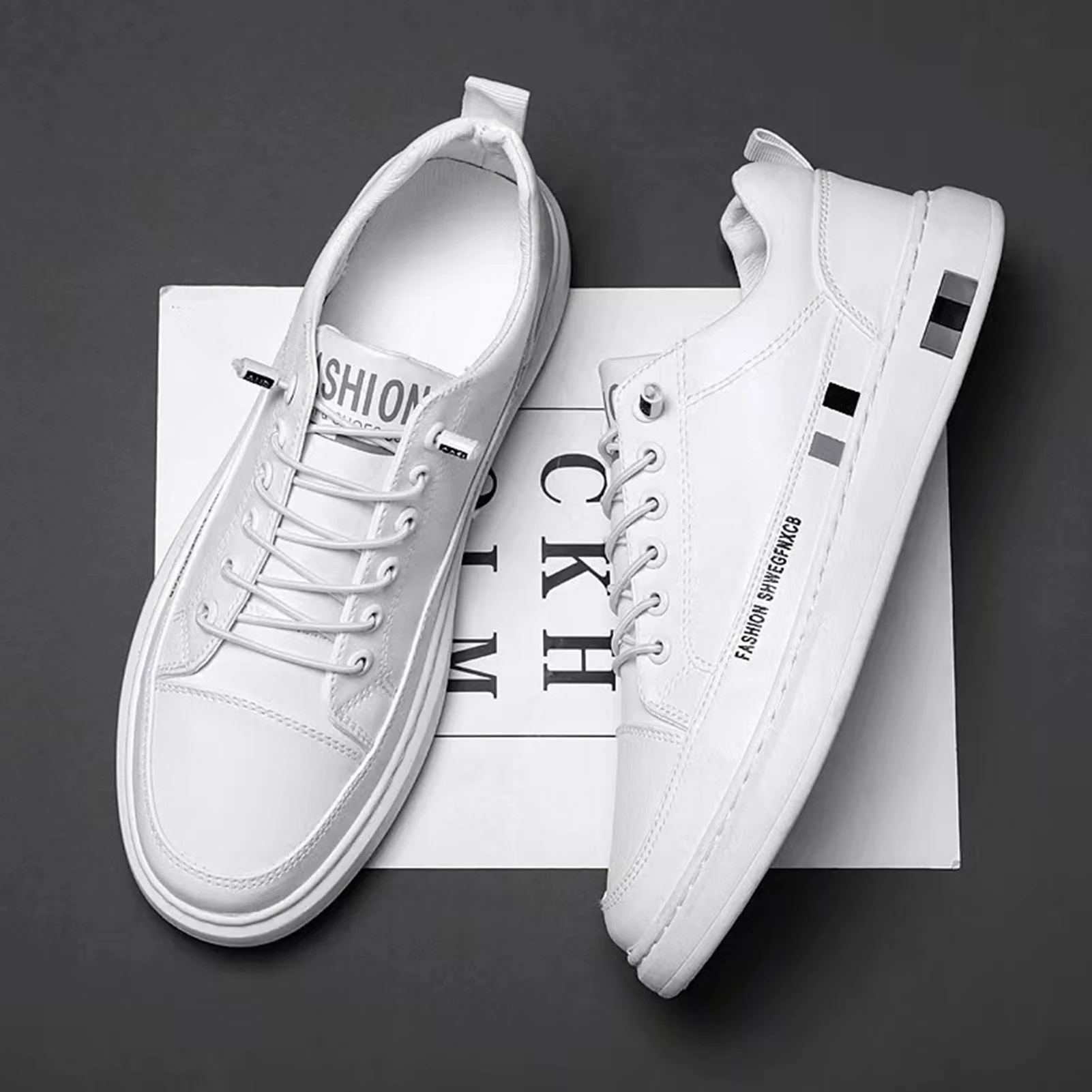 Men's Leather Flats Sneaker Trend Office Formal Lightweight Driving Shoes for Traveling Walking Wear image 2