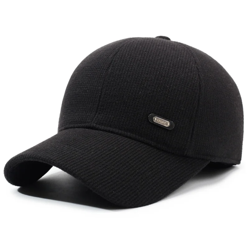

NORTHWOOD Simple Winter Thermal Ear Flap Baseball Cap for Men Warm Windproof Trucker Hat Solid Color Thickened Outdoor Snapback
