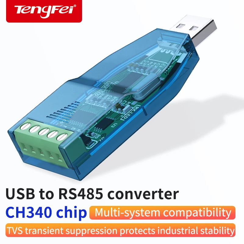 Industrial USB To RS485 Converter Upgrade Protection RS232 Converter Compatibility V2.0 Standard RS-485 A Connector Board Module