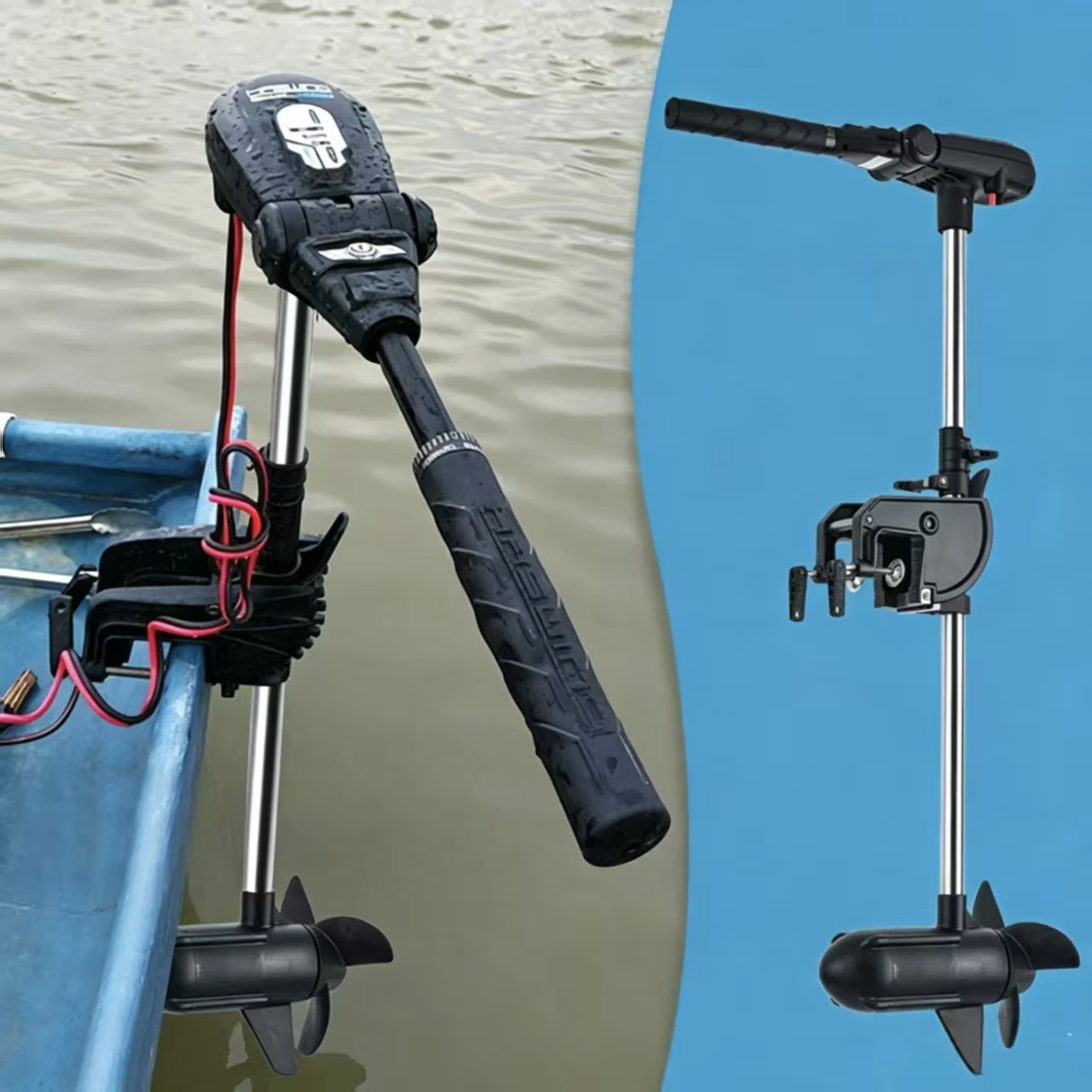 Yak Outdoors Electric Thruster Outboard Motor 12V 65 Lbs Thrust Aluminium Alloy Plastic Battery Power Fishing Brushless Motor