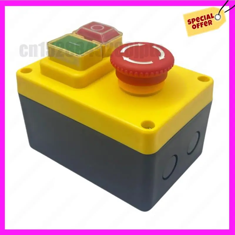 

-ABUB 4X KJD17D 250V 16A Electromagnetic Push Button Switch Emergency Stop Switches For Electric Tools & Machine Tool