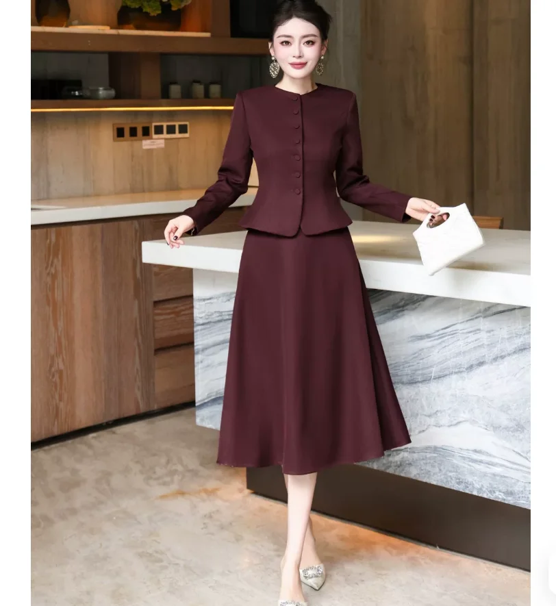 

Autumn style socialite temperament top half skirt fashionable and stylish two-piece set