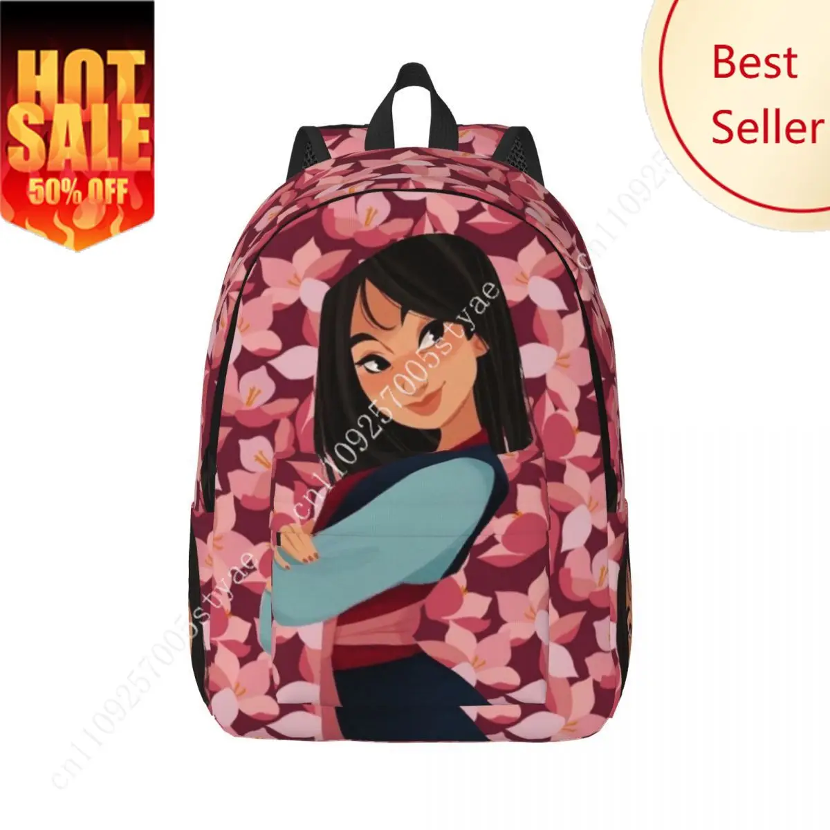 

Custom 3D Printing Mulan Flowers Canvas Backpacks for Girls Boys College School Travel Bags Men Women Bookbag Fit 15 Inch Laptop