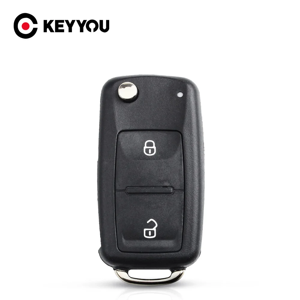 KEYYOU nuovo 2 pulsanti Uncut pieghevole Flip Remote Key sostituzione custodia FOB Shell per Vw VOLKSWAGEN Transporter T5 Polo G