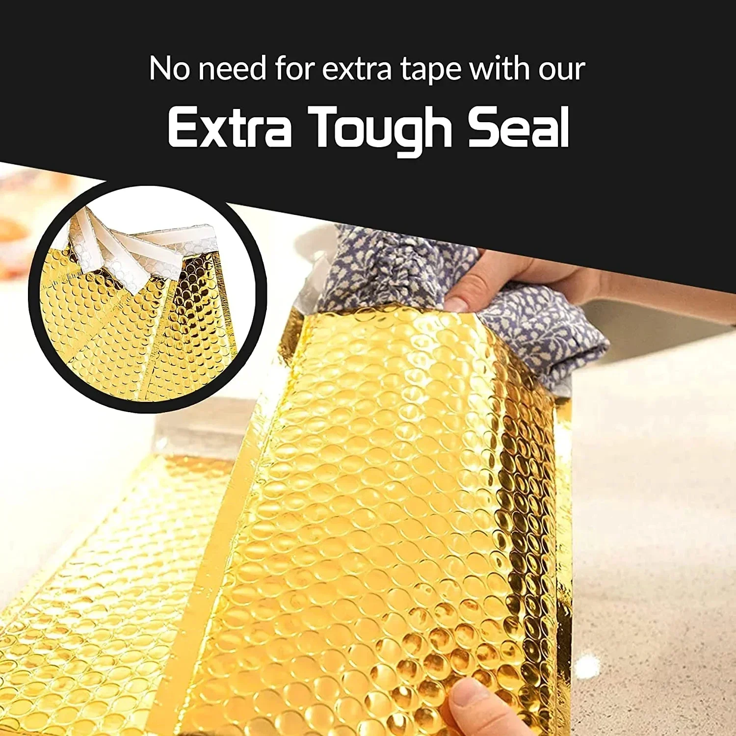 Bag 50pcs/lot for Waterproof Packaging Mailers Gift Postage Bags Bubble Padded Golden Envelopes Thicken