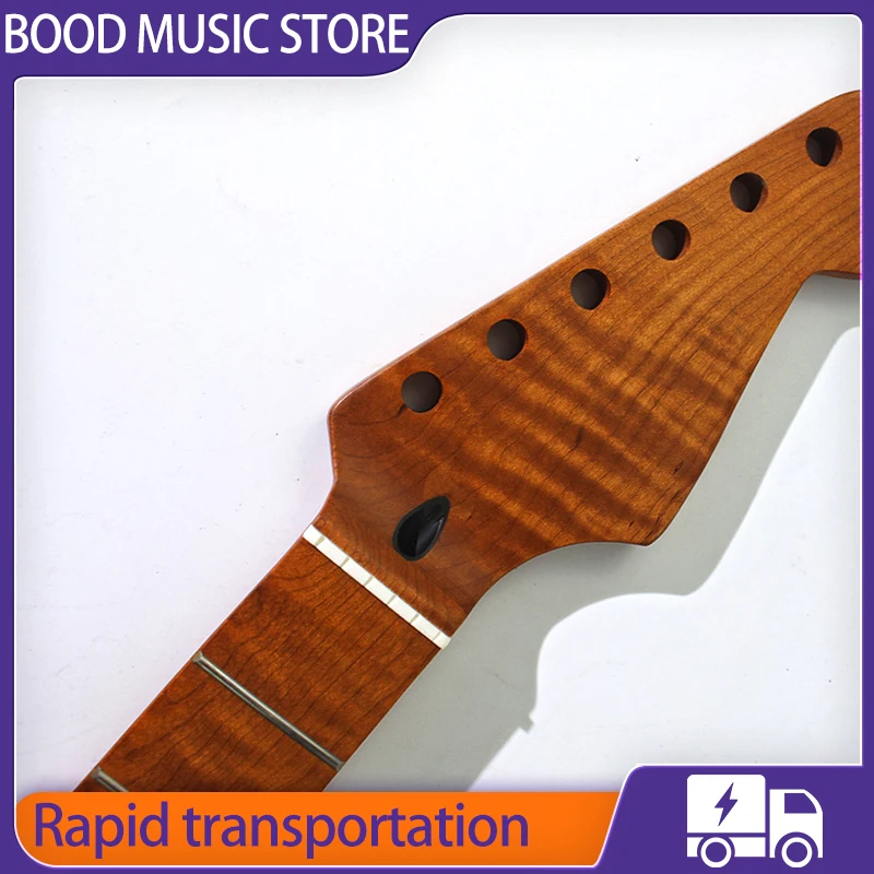 22 Frets Carbon Roasted Maple Flame Electric Guitar Neck For Fend Straocaste Style Electric Guitar Master Handwound and CNC made