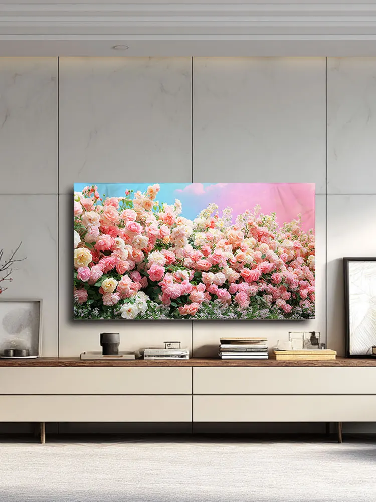 

Универсальный пылезащитный чехол для телевизора 55, 65, 75, 85 дюймов с узором «Розы и маргаритки», современный, матовый, из высококачественного материала, с художественным дизайном