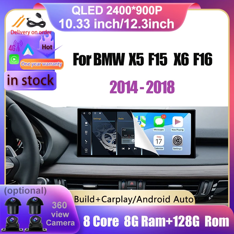 

QLED Screen Wifi Android 14 For BMW X5 F15 X6 F16 2014 - 2018 NBT EVO Car Radio Video Multimedia Player Carplay DSP Stereo