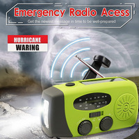 Emergency Hand Crank Radio with LED Flashlight AM/FM Portable Weather Radio with Solar 2000mAh Power Bank Phone Charged