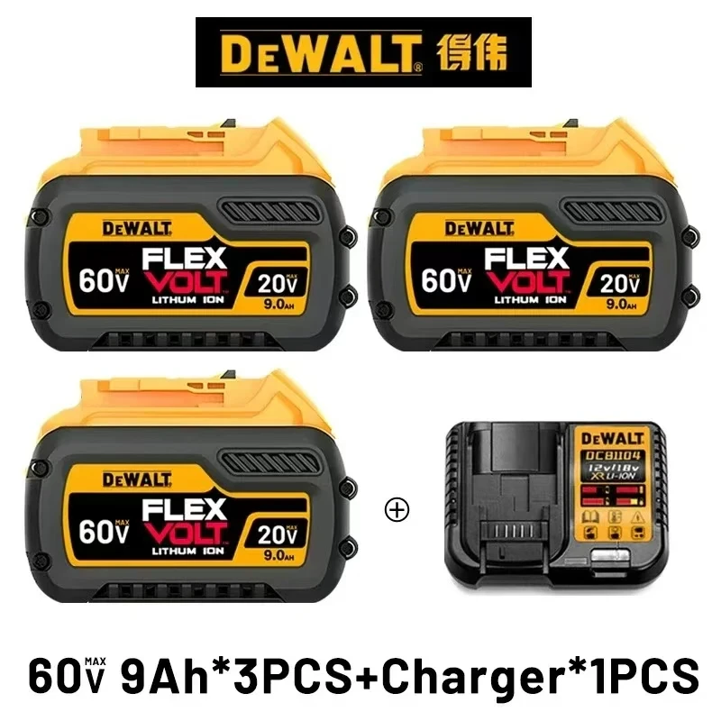 

DeWALT Original Battery 20V 5.0Ah 6.0Ah MAX FlexVolt for DCB606 DCB205 DCB206 DCB209 DCB182 DCB200 Power Tool with Charger