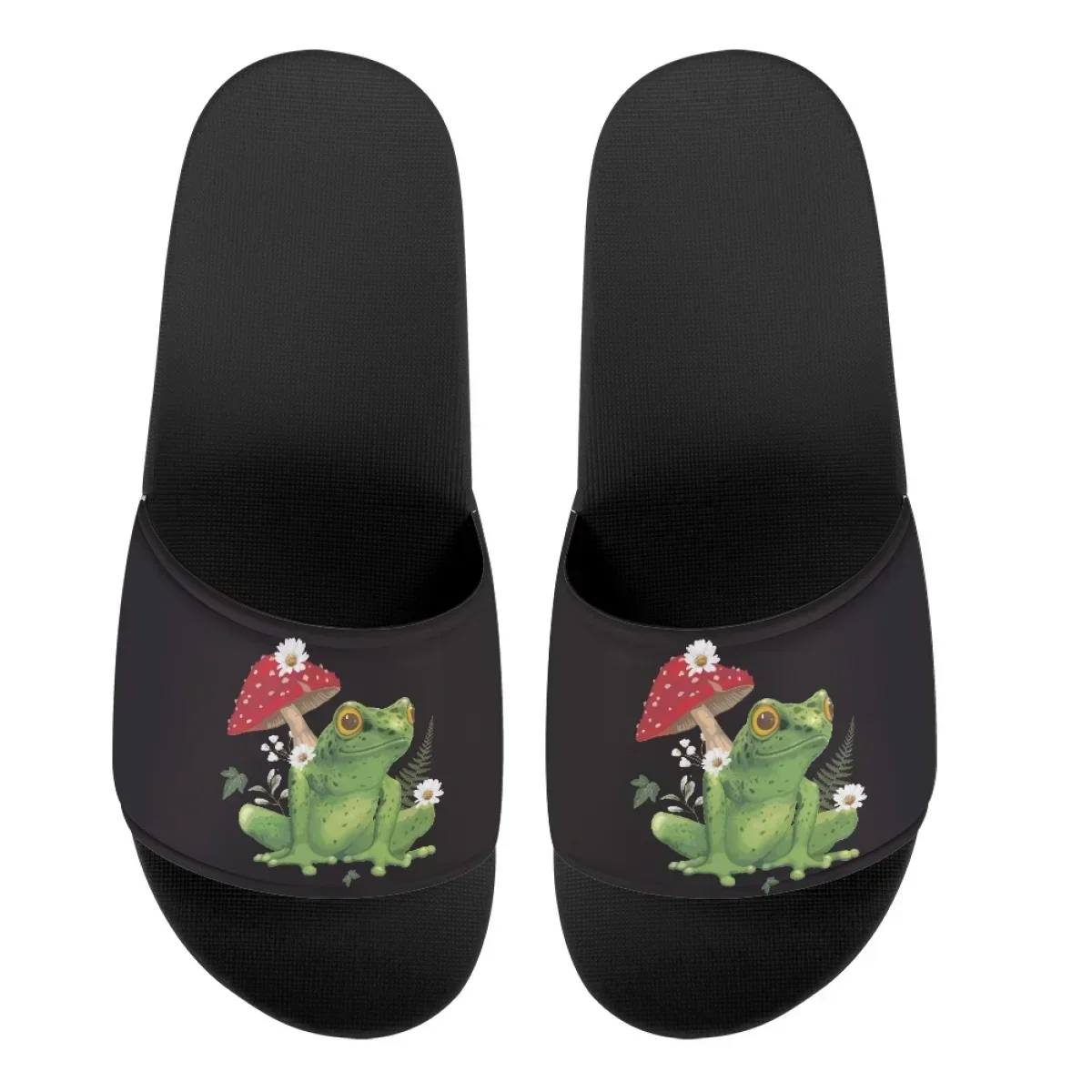 

Новые мужские и женские толстые тапочки-шлепанцы на платформе с дизайном грибов и лягушек, нескользящие, для ванной, брендовые