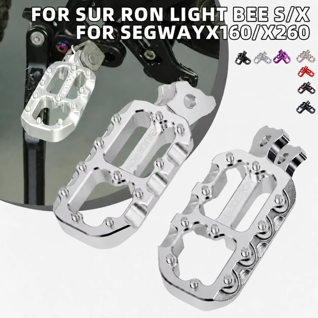 FootPegs Motorcycle For Surron Lightbee Segway X260 X160 Electric Dirt Bike Aluminum Foot Rests Pedals Dirt Pit Bike Accessories