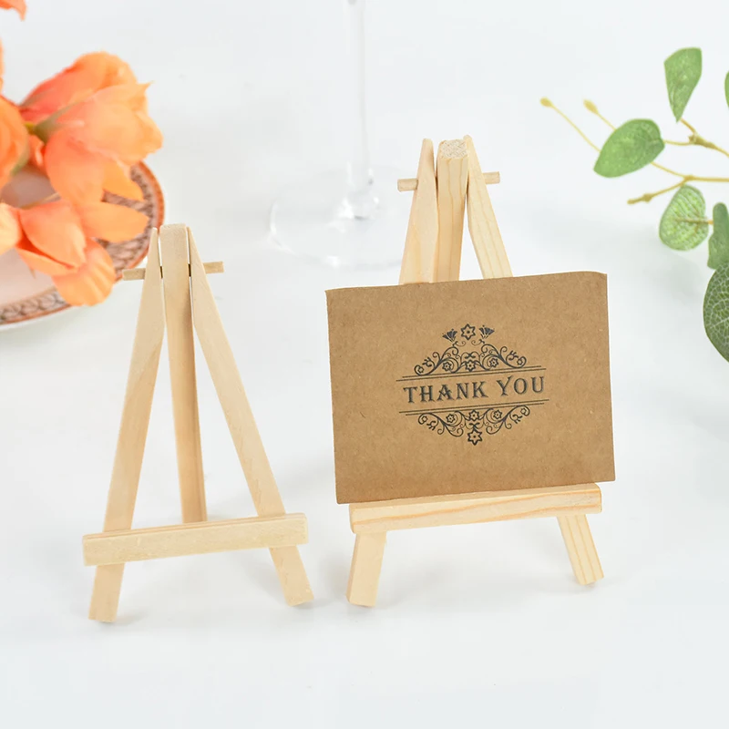 

5pc Natural Wood Mini Easel Frame Stand Children Painting Tripod Display Holder Engagement Wedding Table Decoration Wooden Craft