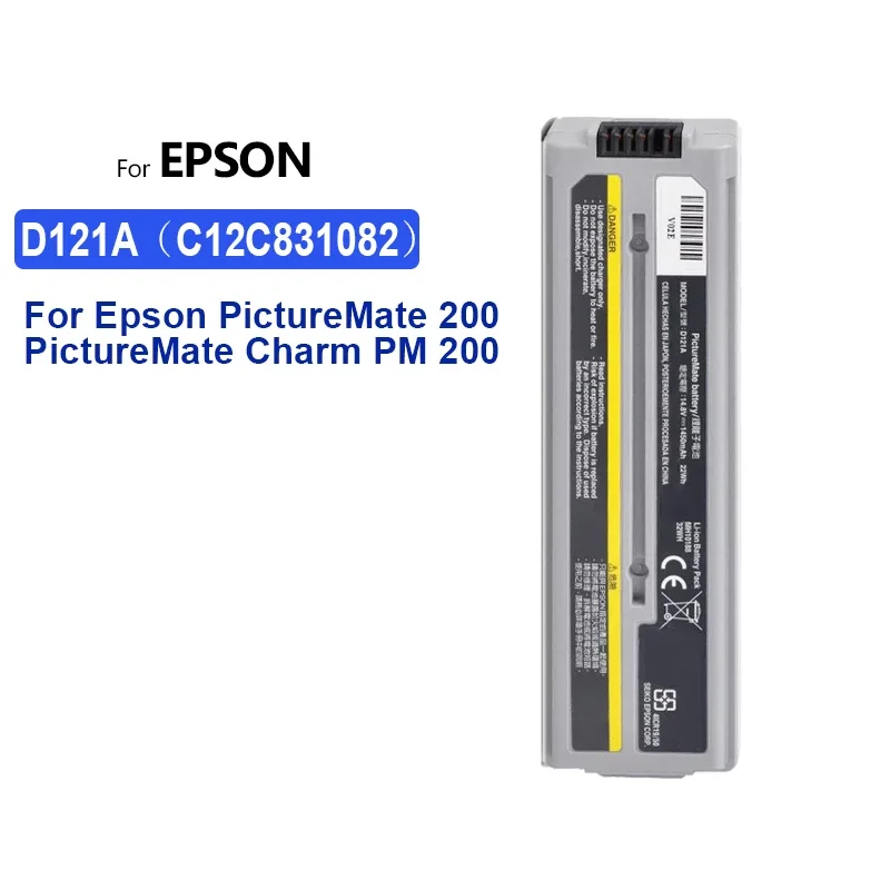 1450mAh Photo Printer Battery for Epson PictureMate 200 Charm PM 200 Printer - D121A(C12C831082)