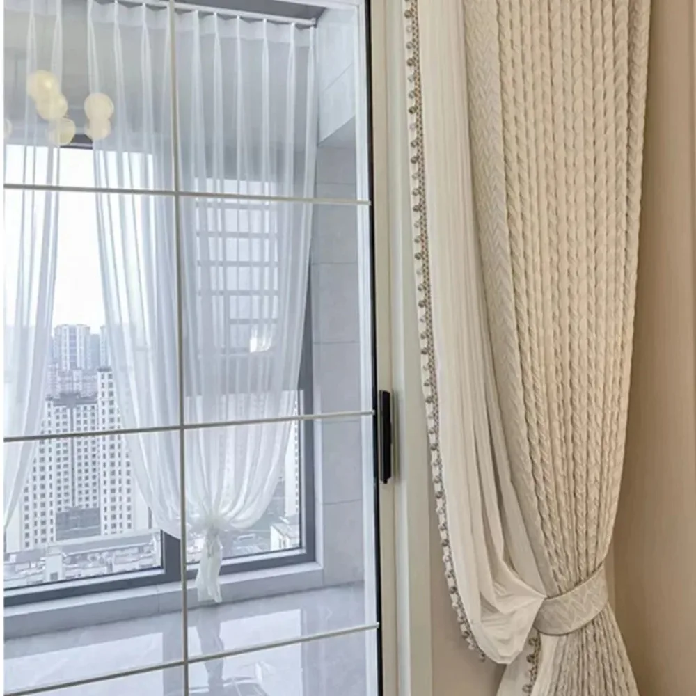 

High-end French Curtains Italian High Precision Living Room Bedroom Curtain Fabric