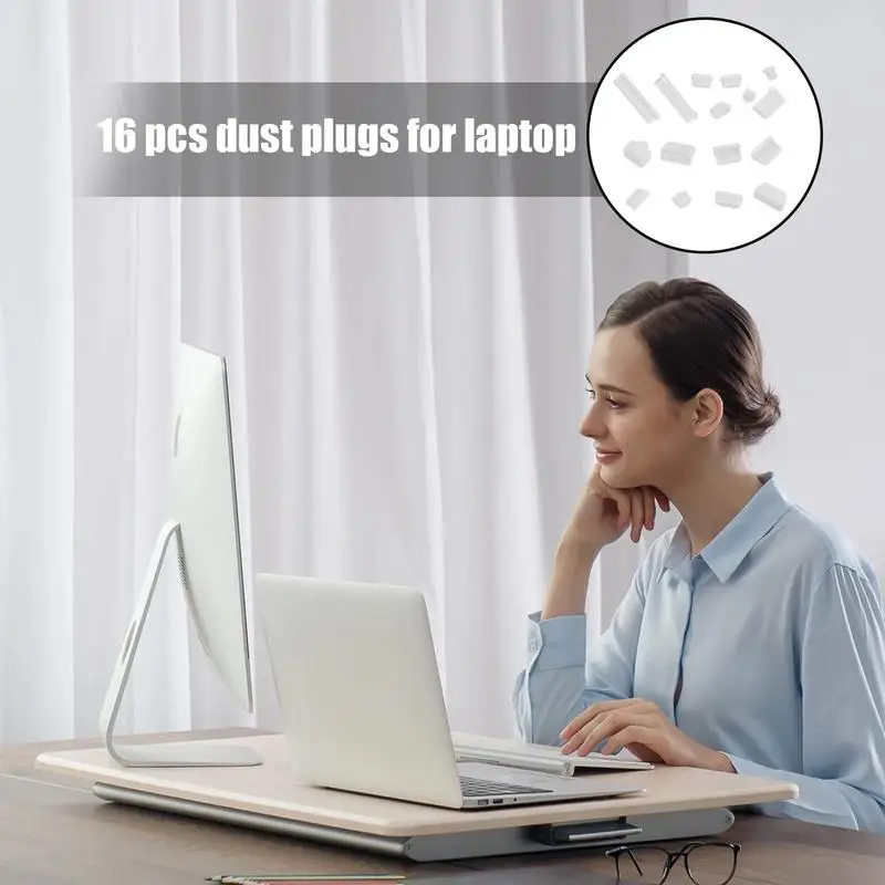ラップトップ用防塵キャップ,USB充電ポート保護カバー,16個