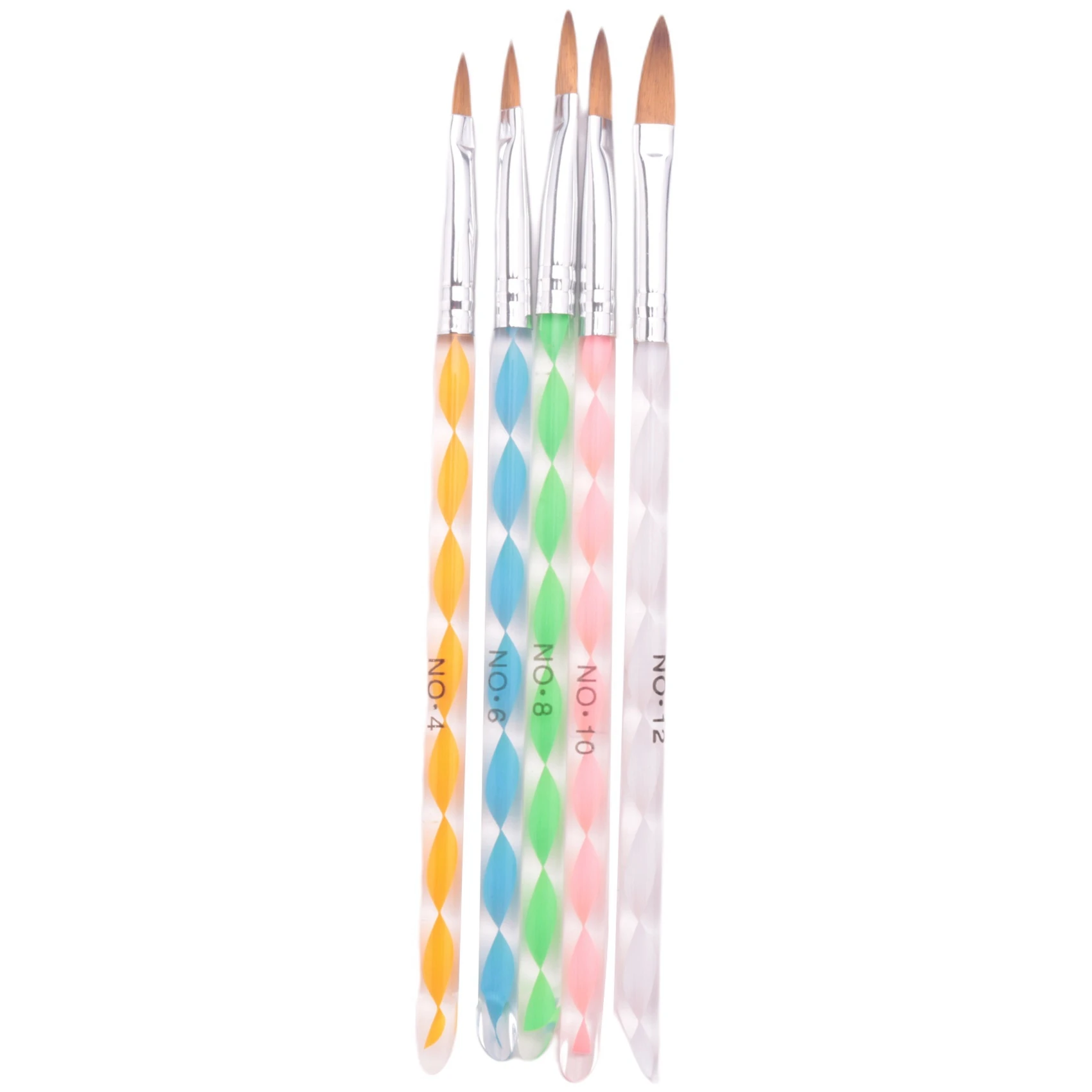 5 stücke Acryl Nail Art UV Gel Carving Pen Pinsel flüssiges Pulver DIY Nr. 4/6/8/10/12