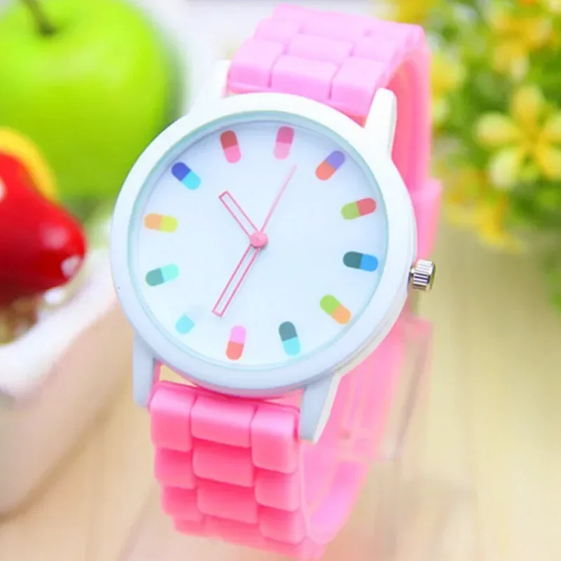 Mulheres para relógios moda branco verde silicone geléia estudante relógios casual luxo menina relógio zegarek damski reloj mujer часы