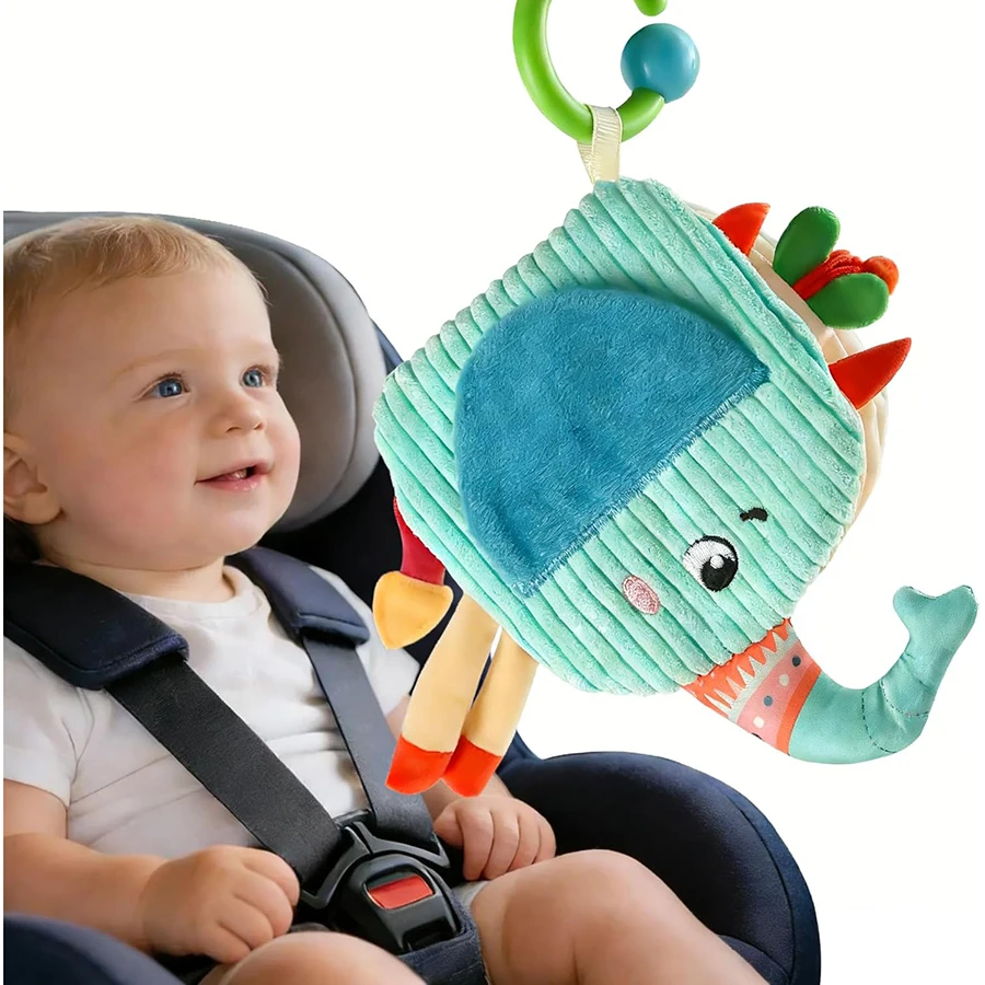 

Baby Soft Book Toys for Car Seat 6-12 Months Sensory Travel Toy Cloth Montessori Crinkle Busy Book Learning Animals for Roadtrip
