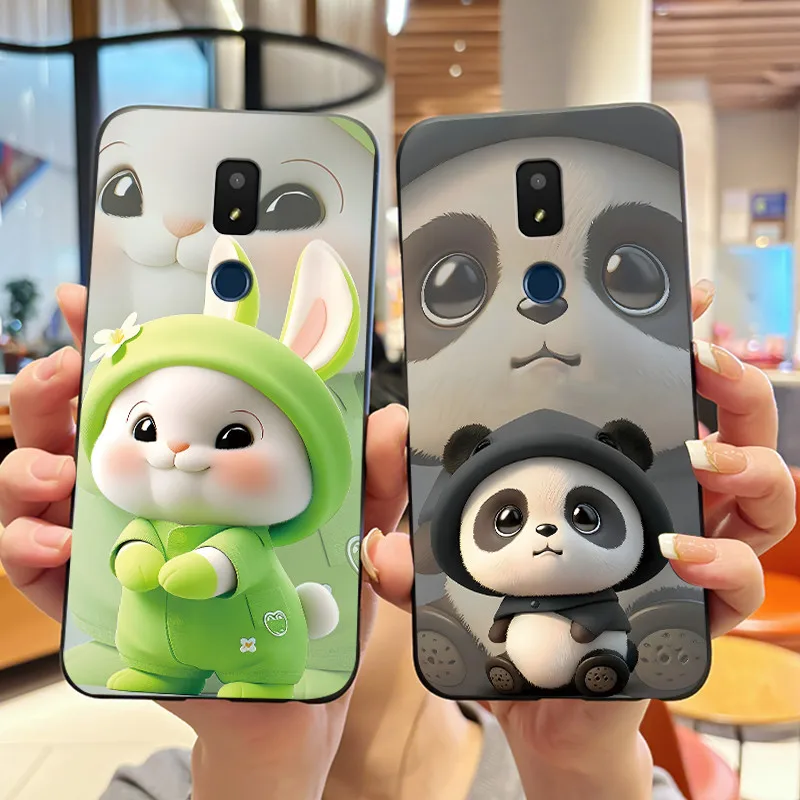 Coque de téléphone à motif Panda mignon, pour Cricket Icon 3/Cricket Splendor/AT&T Motivate 2/AT&T Motivate 3, coque souple noire résistante aux chocs